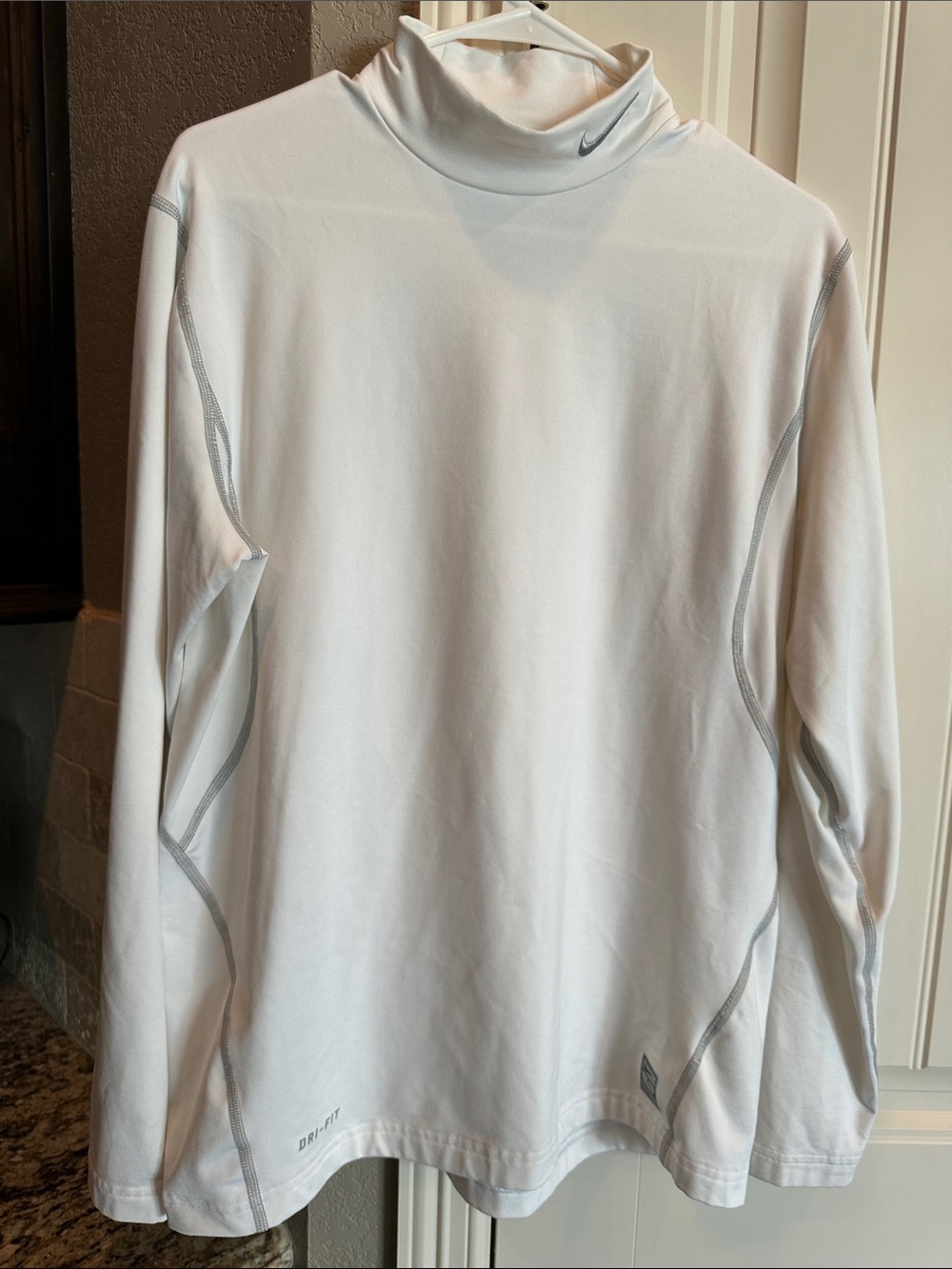 Nike White Long Sleeve Dri-FIT Turtleneck Shirt